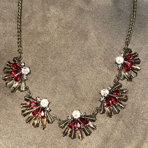 Vintage statement rhinestone necklace